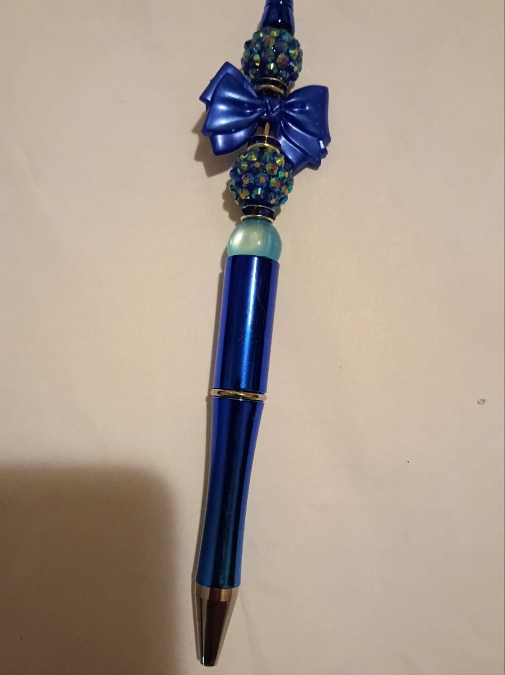 Blue Bejeweled Decorative Pen